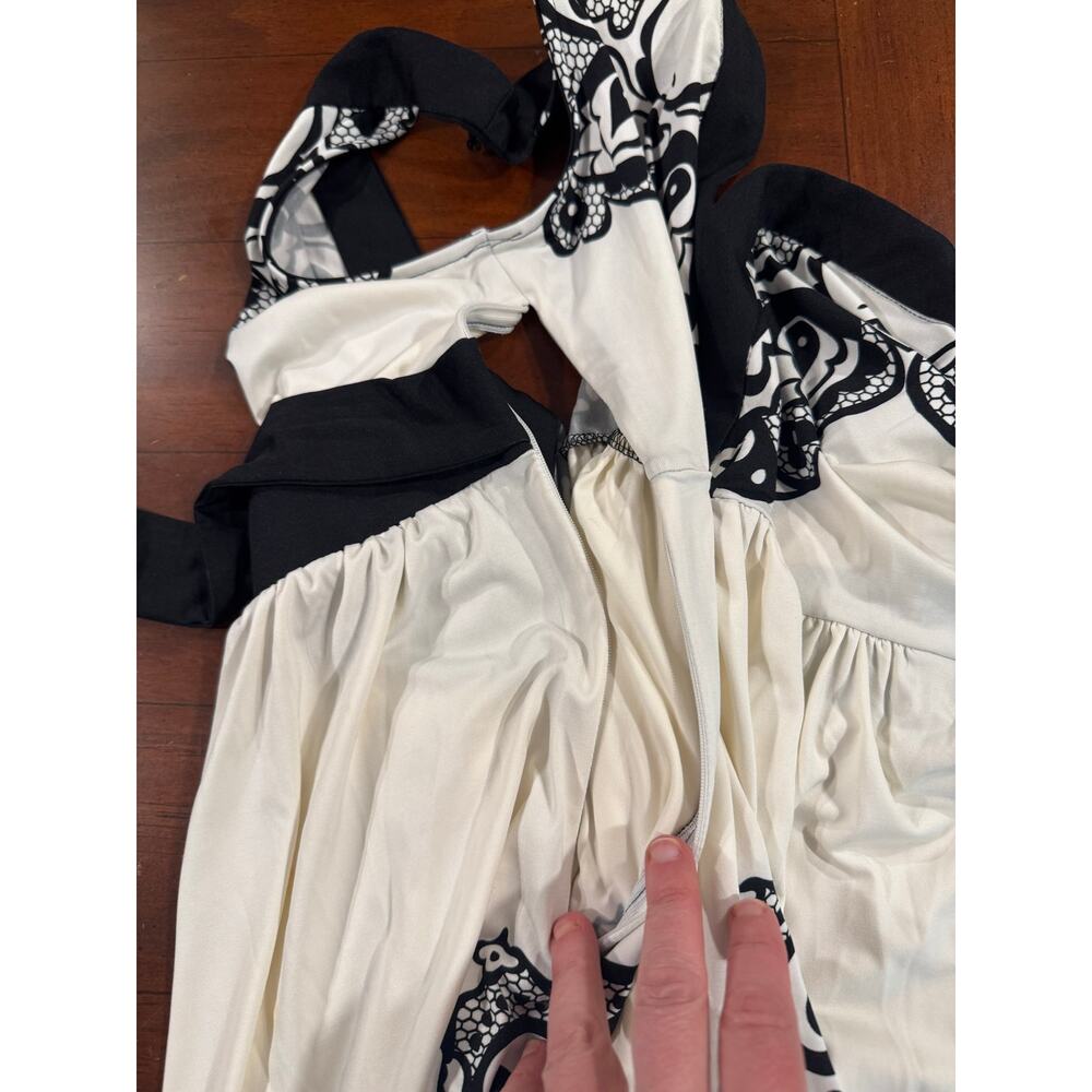 NWT NY&C Black & White Paisley Print Sleeveless Fit & Flare Dress XL - Picture 8 of 10